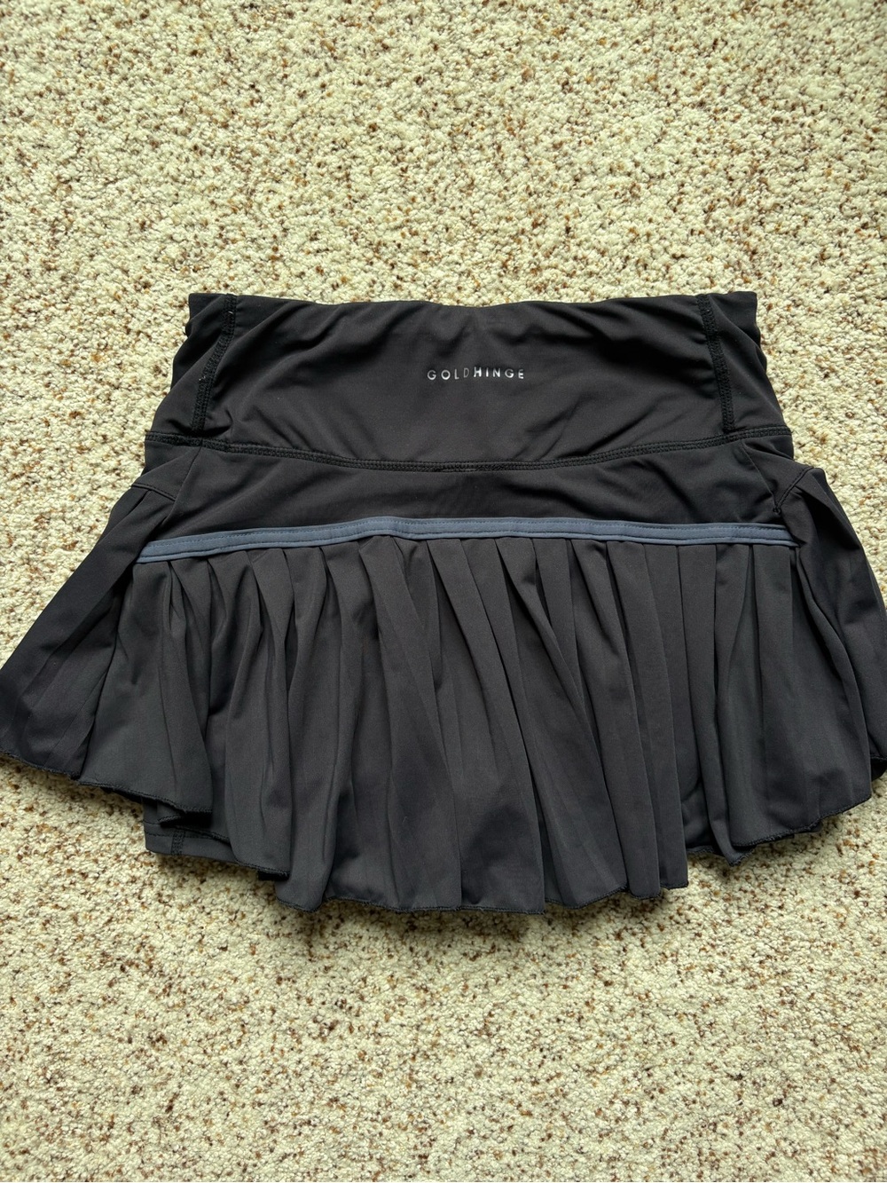 Gold Hinge Black Pleated Athletic Skirt